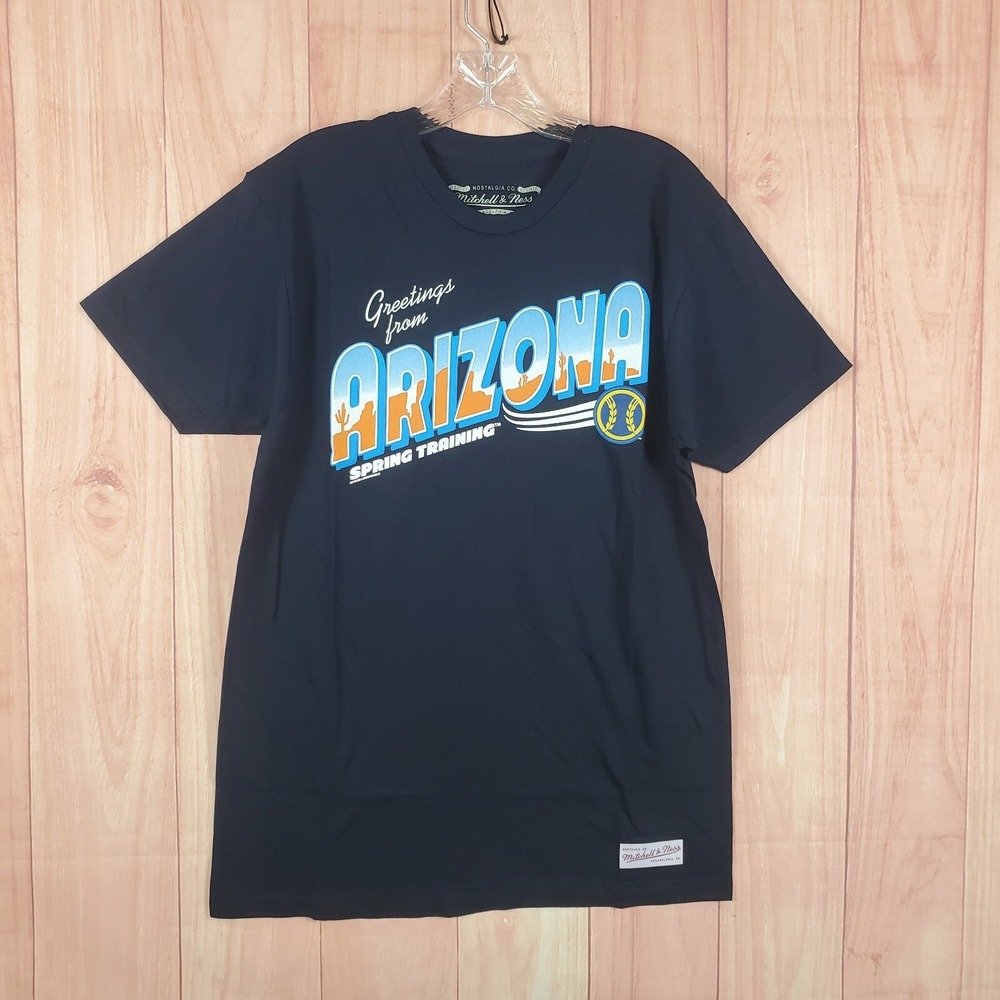 Mitchell & Ness Mens T-Shirt Medium 100% Cotton Baseball Spring Training Brewers